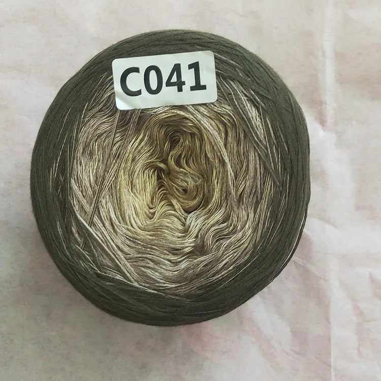 300g Rainbow Gradient Color Cake Yarn Organic Cotton Blend Yarn Segmented splicing line DIY Scarf Shawl Skirt Wool Yarn Crochet