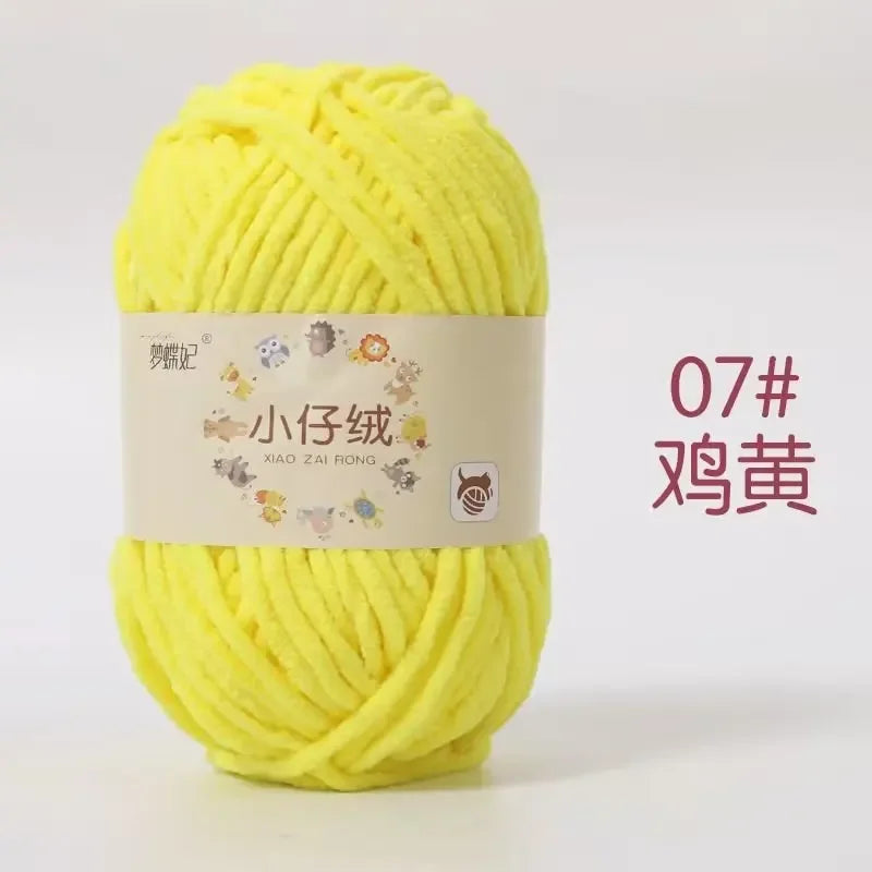 50g Thick Velvet Yarn, Handmade DIY Knitting Yarn, Wool Thread, Baby Scarf and Hat, Soft Chenille Yarn for Knitting