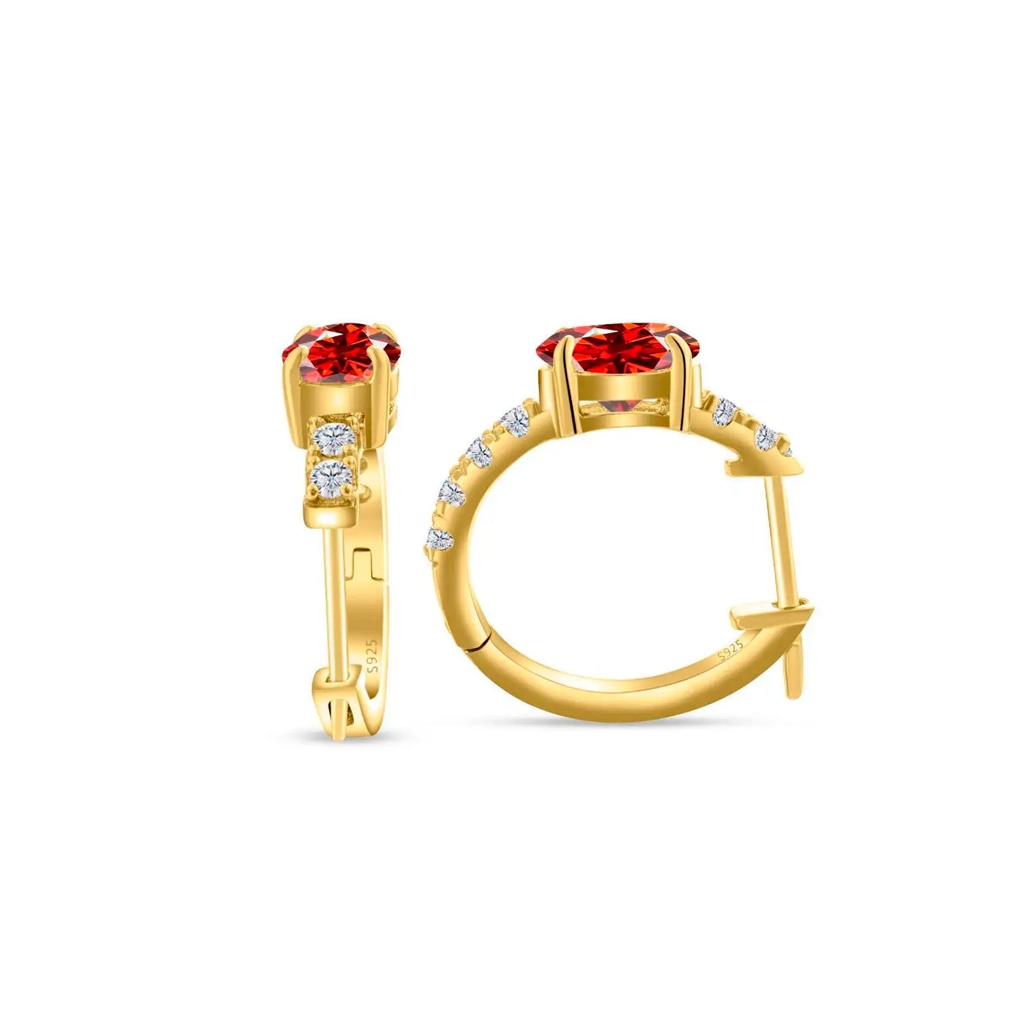 D Color 1ct Moissanite Oval Hoop Earrings – S925 Sterling Silver, VVS1, Excellent Cut