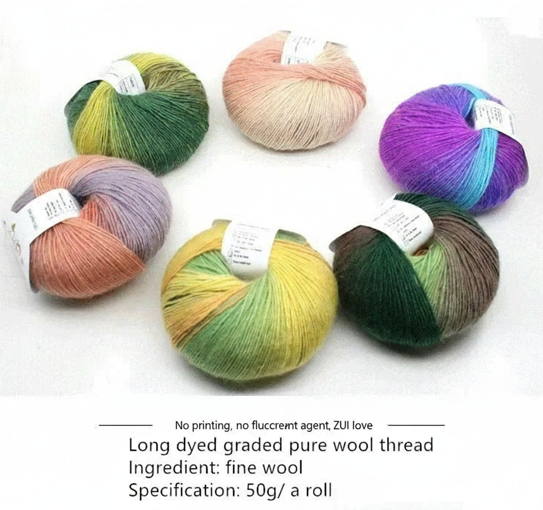 1 Rolls 50g/ball Rainbow Yarn Wool Crochet Yarn Fancy Lana Knitting Yarn Croche Laine Hand Knitting Colorful Soft Fine