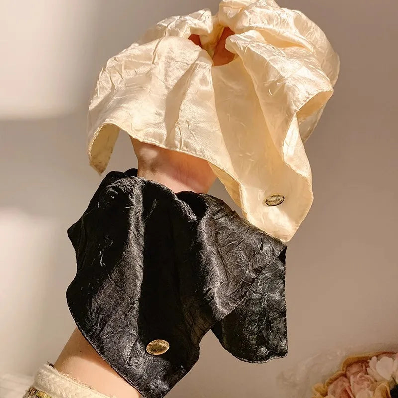 1/2pcs Satin square scrunchie, French high-end feel, large square hair tie, headband accessory