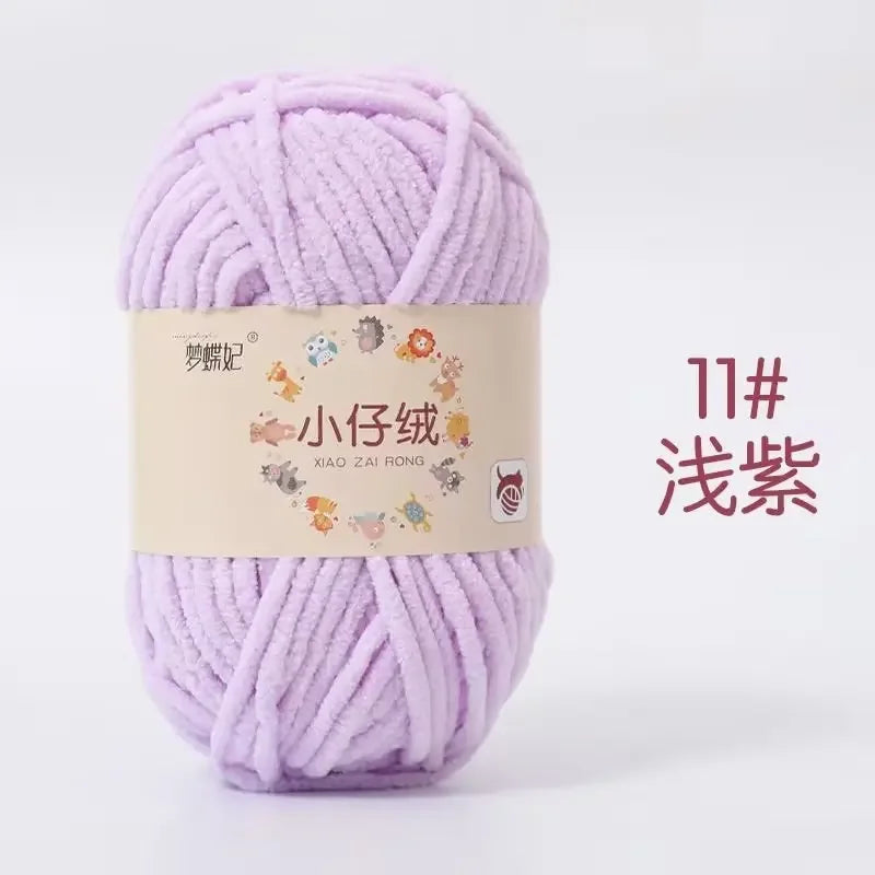 50g Thick Velvet Yarn, Handmade DIY Knitting Yarn, Wool Thread, Baby Scarf and Hat, Soft Chenille Yarn for Knitting