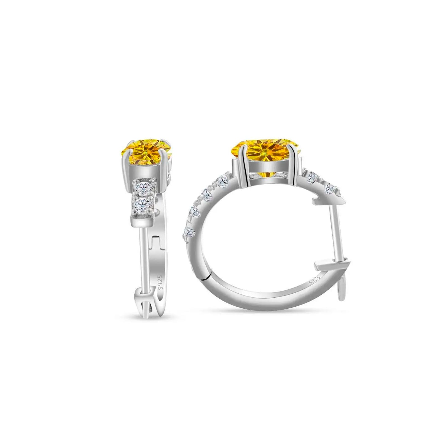 D Color 1ct Moissanite Oval Hoop Earrings – S925 Sterling Silver, VVS1, Excellent Cut