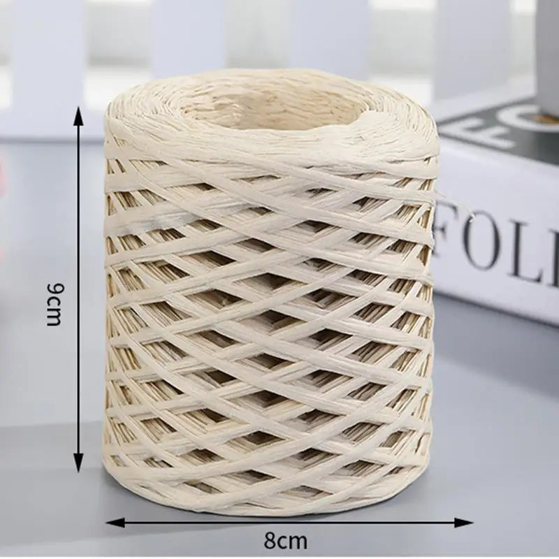 200M Natural Raffia Straw Yarn For Knitting Crocheting Paper Threads DIY Handmade Summer Sunhat Beach Bag Freeshipping