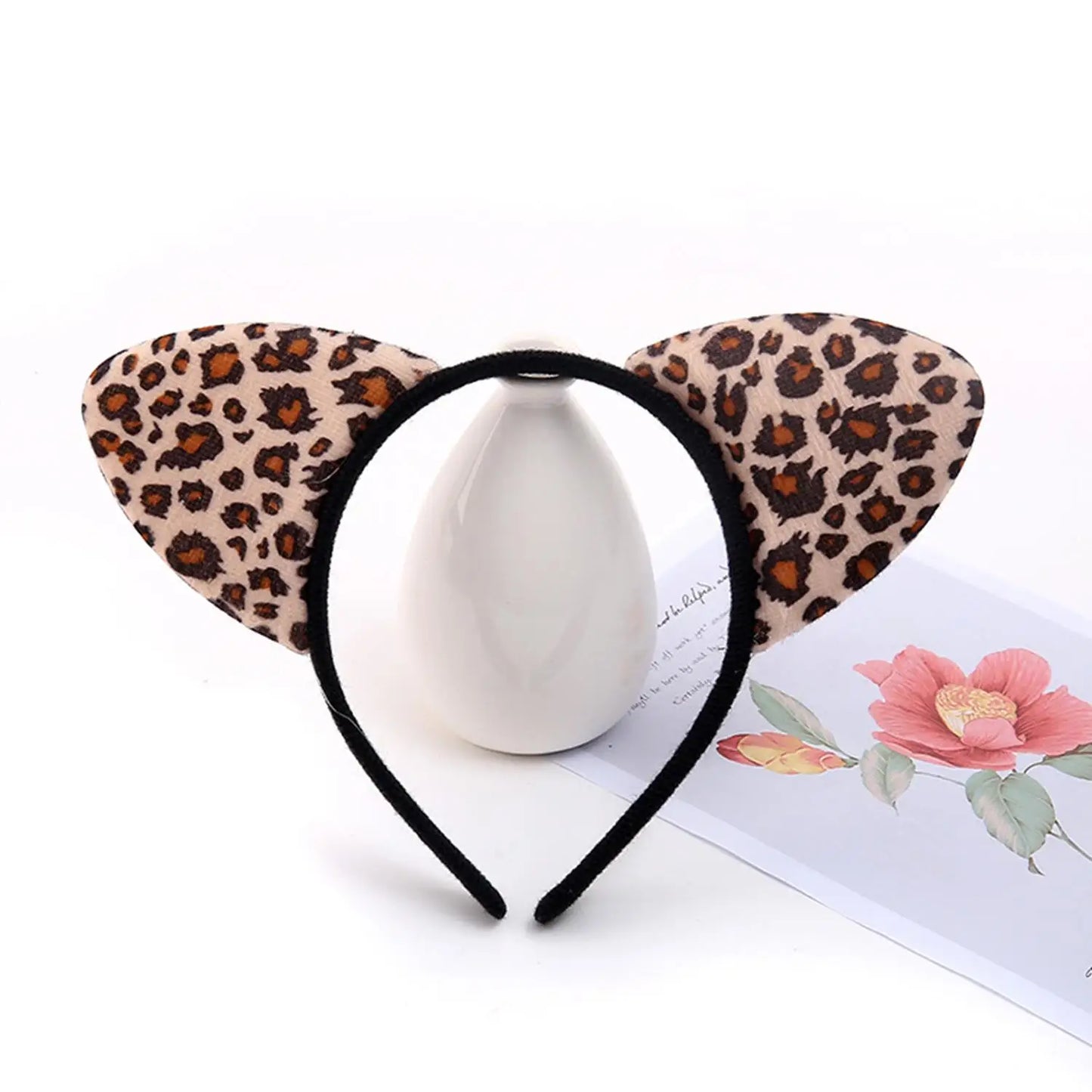 Vintage Leopard Print Cat Ears Headband For Girls Women Cute Cat Ears Hair Hoop Hairband Kid Hair Accessories Headwear