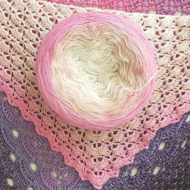 300g Rainbow Gradient Color Cake Yarn Organic Cotton Blend Yarn Segmented splicing line DIY Scarf Shawl Skirt Wool Yarn Crochet