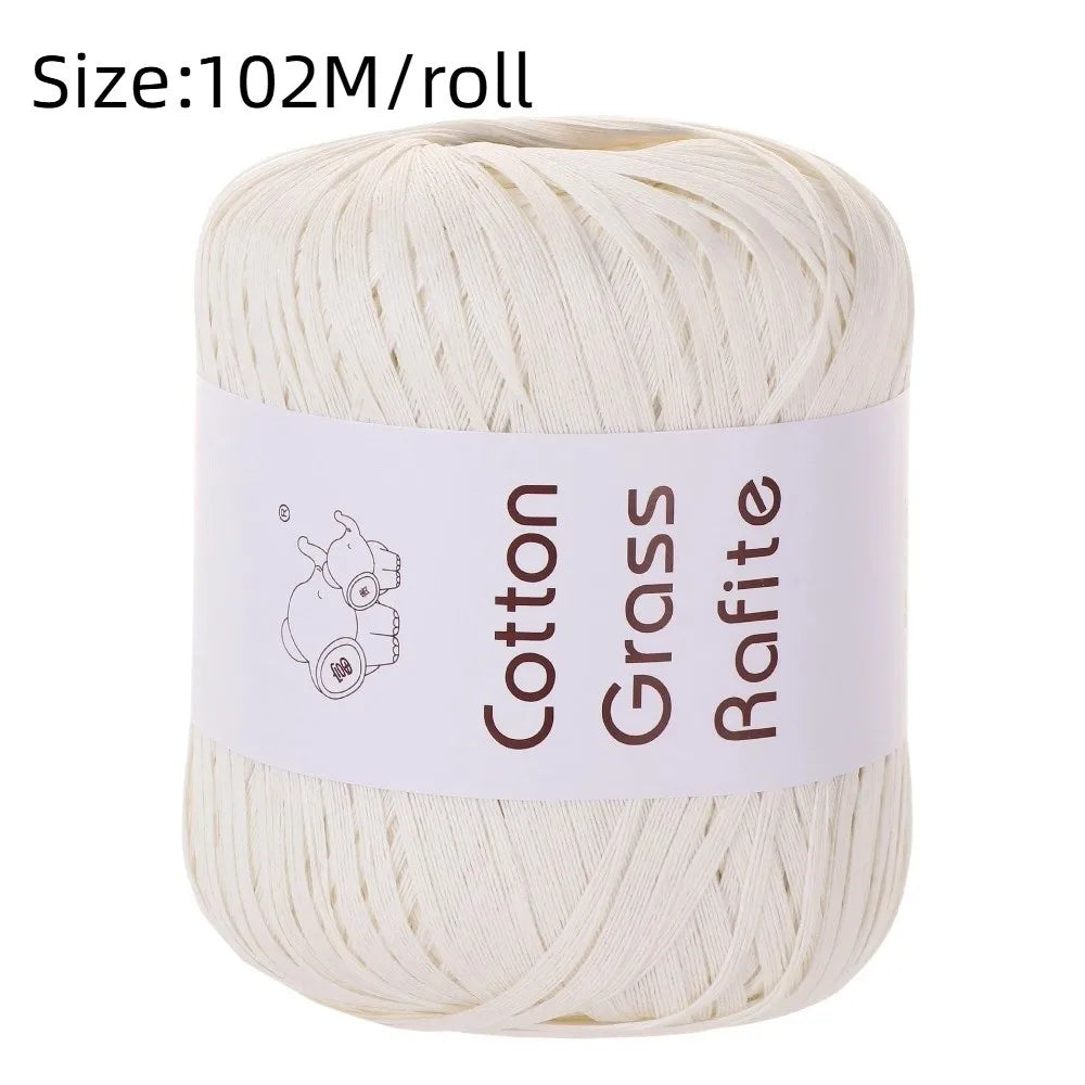 New Multicolour Rafia Yarn DIY Hand-Knitted Crocheting Paper Threads Raffia Straw Yarn Knitting