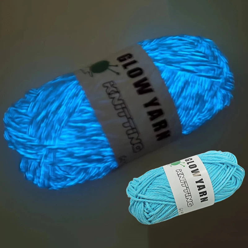 Functional Luminous Yarn Knitting Wool Yarn Glow In The Dark Luminous Cotton Yarn Crochet Sweater Hat Scarf Hand Knitting Tools