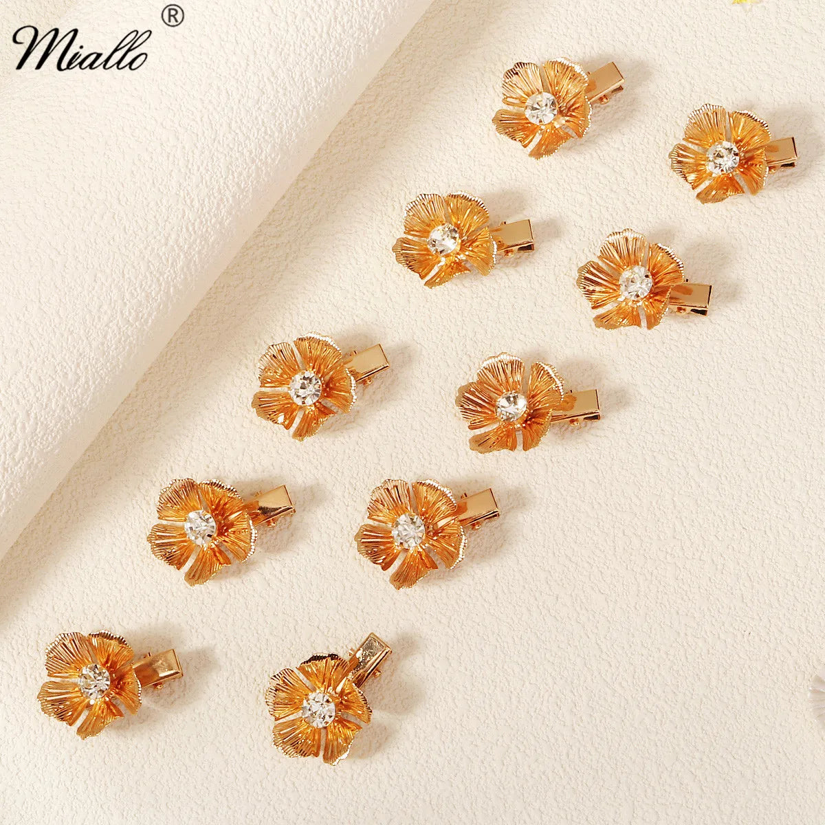 10Pce Flower Crystal Hair Clips For Women Hairpins Girls Side Bangs Clips Flower Barrette Hawaiian Wedding Party Bag Hat Accesso