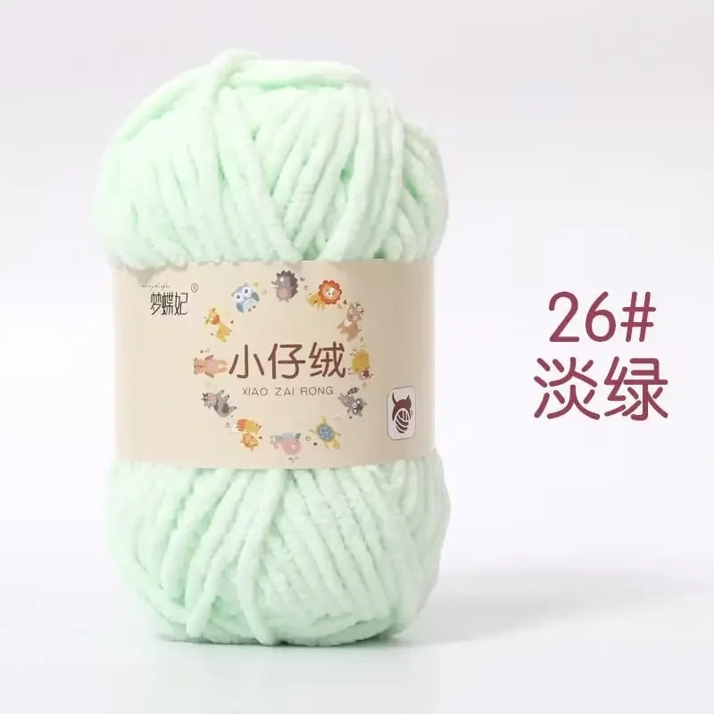 50g Thick Velvet Yarn, Handmade DIY Knitting Yarn, Wool Thread, Baby Scarf and Hat, Soft Chenille Yarn for Knitting