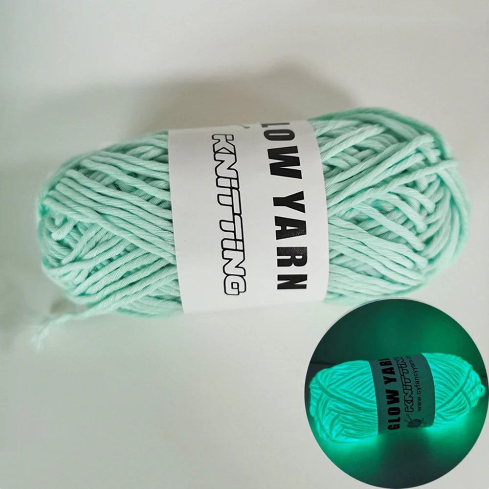 Functional Luminous Yarn Knitting Wool Yarn Glow In The Dark Luminous Cotton Yarn Crochet Sweater Hat Scarf Hand Knitting Tools