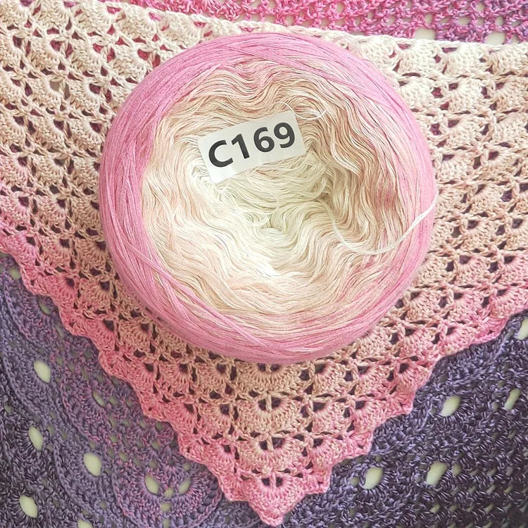 300g Rainbow Gradient Color Cake Yarn Organic Cotton Blend Yarn Segmented splicing line DIY Scarf Shawl Skirt Wool Yarn Crochet