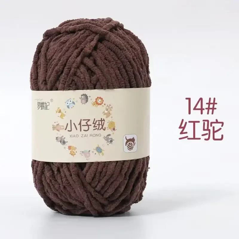 50g Thick Velvet Yarn, Handmade DIY Knitting Yarn, Wool Thread, Baby Scarf and Hat, Soft Chenille Yarn for Knitting