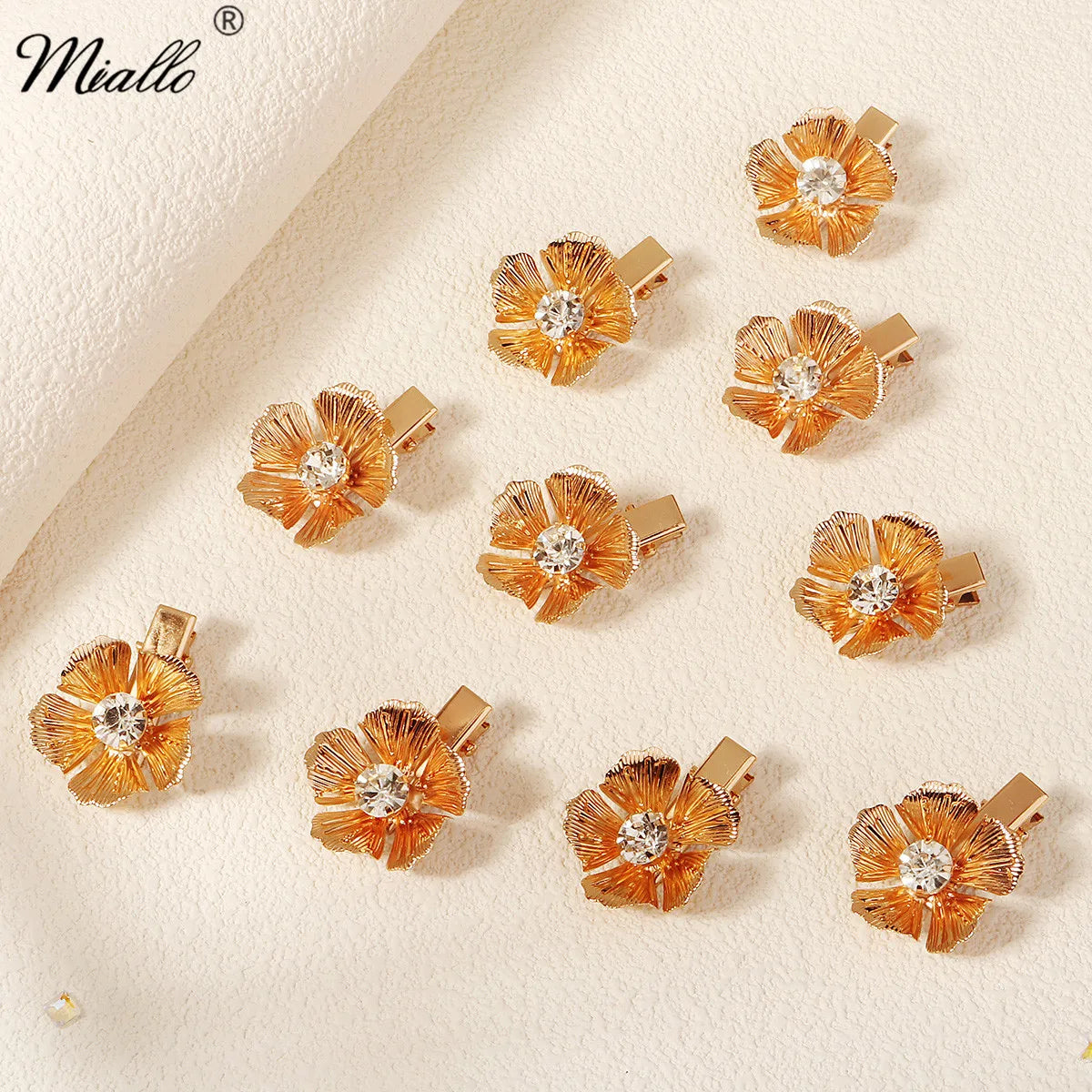 10Pce Flower Crystal Hair Clips For Women Hairpins Girls Side Bangs Clips Flower Barrette Hawaiian Wedding Party Bag Hat Accesso