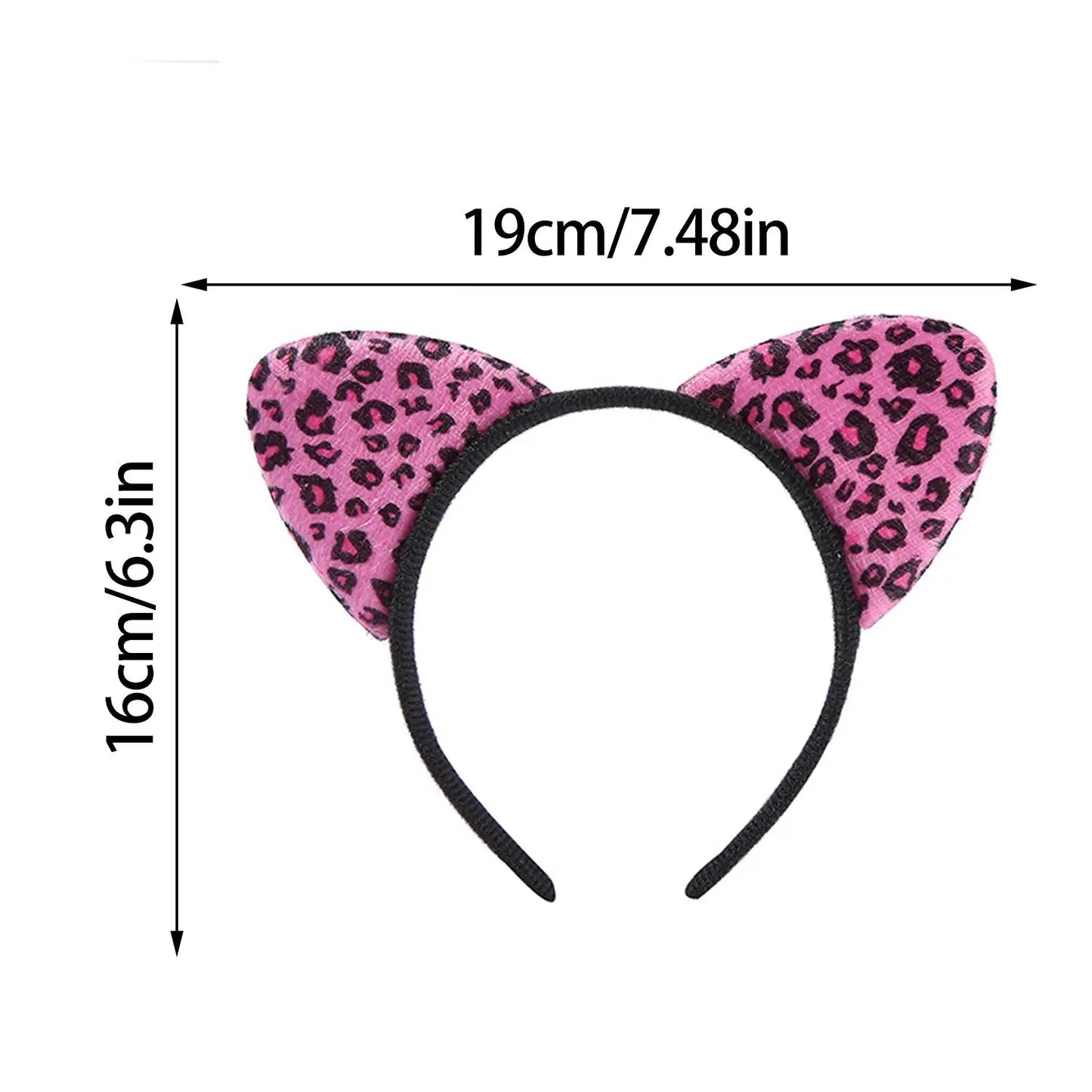 Vintage Leopard Print Cat Ears Headband For Girls Women Cute Cat Ears Hair Hoop Hairband Kid Hair Accessories Headwear