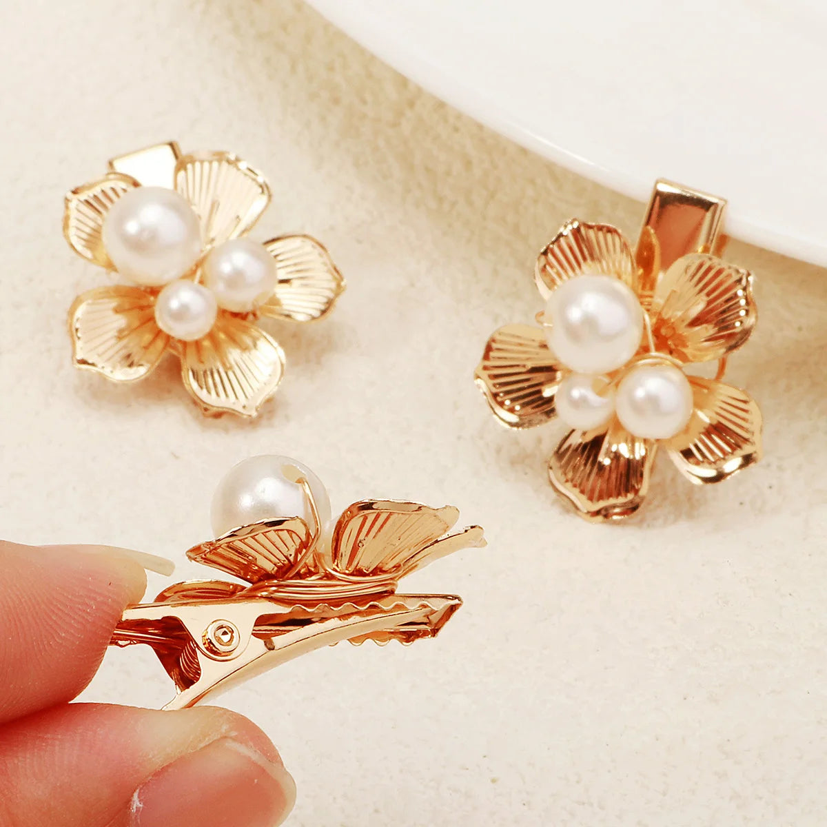 10Pce Flower Crystal Hair Clips For Women Hairpins Girls Side Bangs Clips Flower Barrette Hawaiian Wedding Party Bag Hat Accesso