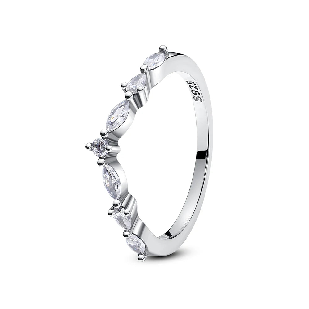 925 Sterling Silver Minimalist Zircon Ring – Dainty Stacking Ring for Women