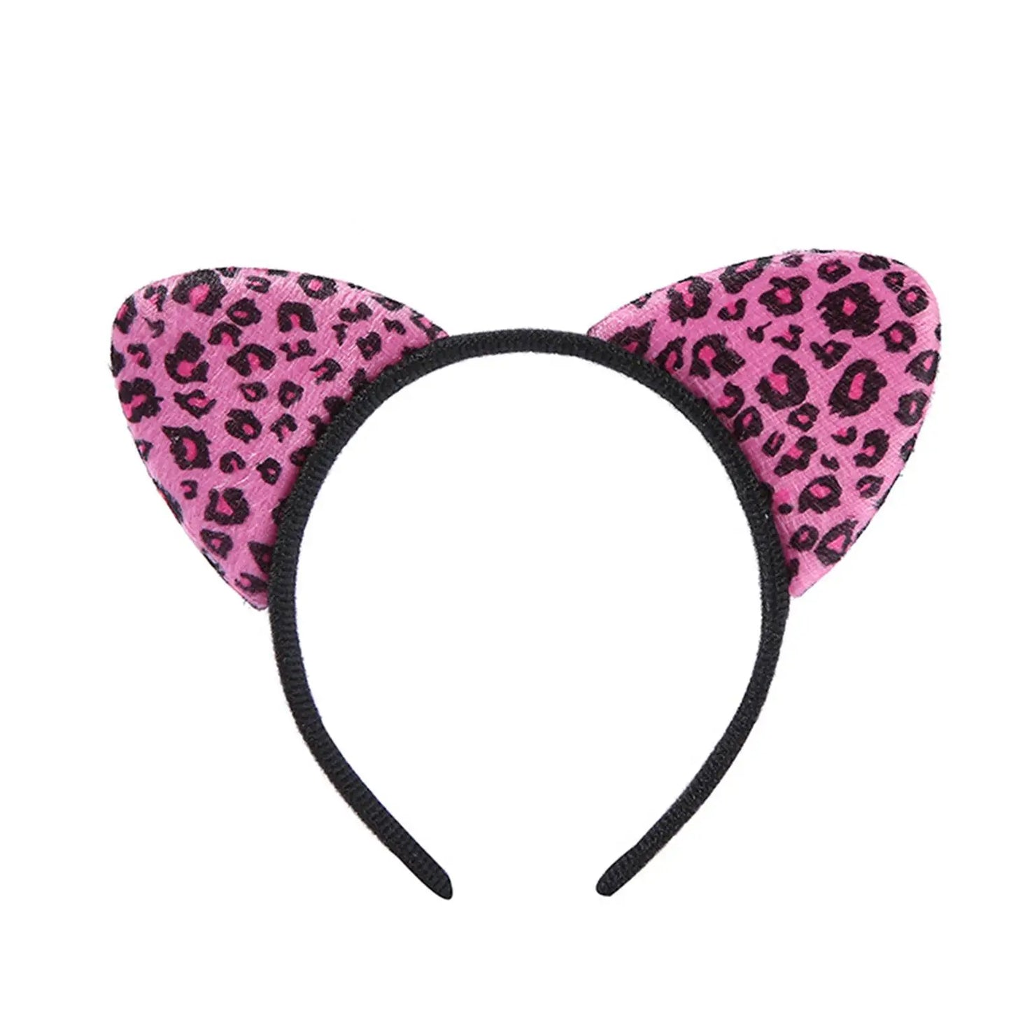 Vintage Leopard Print Cat Ears Headband For Girls Women Cute Cat Ears Hair Hoop Hairband Kid Hair Accessories Headwear