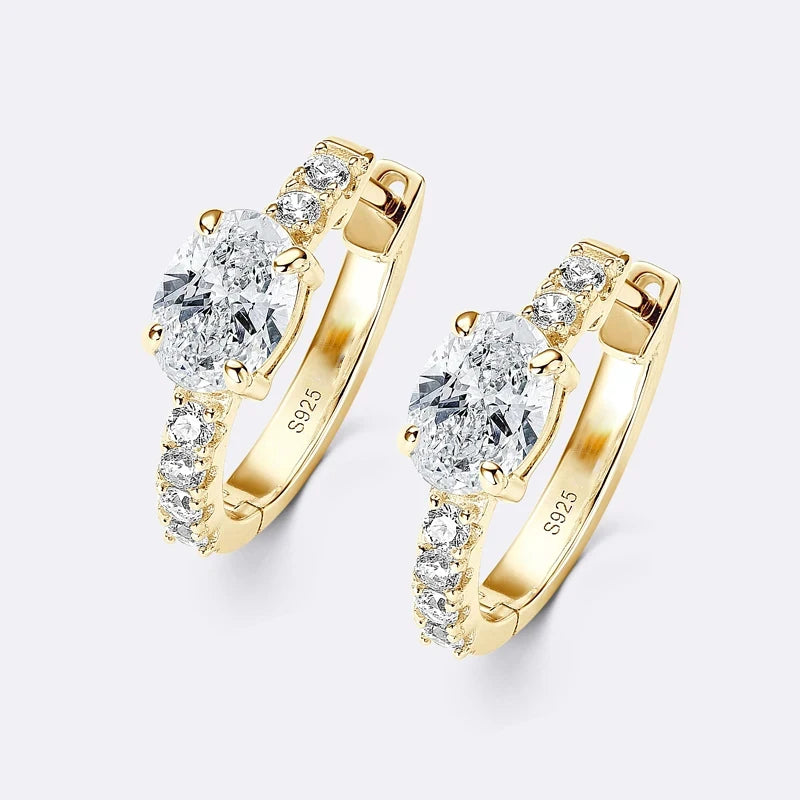 1ct oval moissanite earrings displayed on jewelry tray