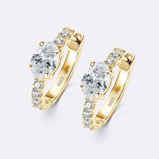 1ct oval moissanite earrings displayed on jewelry tray