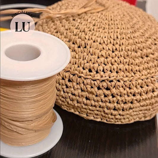 Rayon Raffia Yarn Crochet Yarn Soft Silky Fiber For Knitting Handmade Hat Purse Basket Woven Beach Clutch Craft Linen Threads