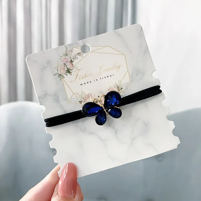 Korean Style Rhinestone & Alloy Decorative Elastic Hair Bands – Fashion Hair Ropes for Women