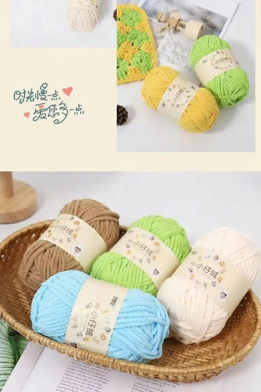 50g Thick Velvet Yarn, Handmade DIY Knitting Yarn, Wool Thread, Baby Scarf and Hat, Soft Chenille Yarn for Knitting