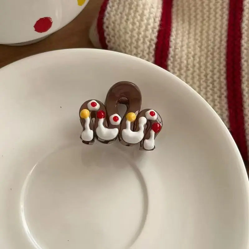 2pcs Women Vintage Red Polka Dot Ribbon Bow Shark Clip Hairpin Hair Claw Crab Barrettes Elegant Headwear Hair Accessories Gift