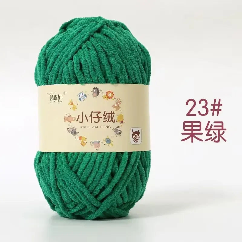 50g Thick Velvet Yarn, Handmade DIY Knitting Yarn, Wool Thread, Baby Scarf and Hat, Soft Chenille Yarn for Knitting