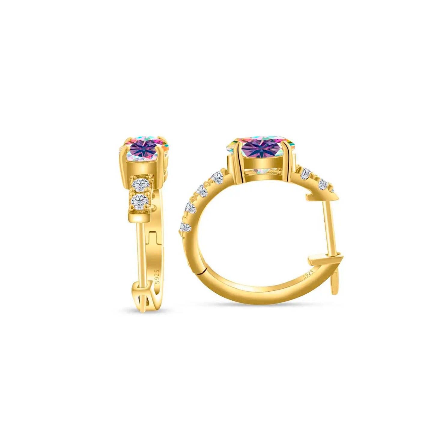 D Color 1ct Moissanite Oval Hoop Earrings – S925 Sterling Silver, VVS1, Excellent Cut