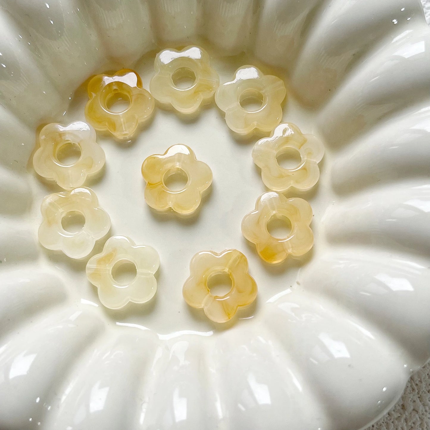 50pc 14mm Acrylic Multicolor Flower Beads For Hairpin Jewelry Making Accessories Resin Charms  Pendant DIY Handmade Material