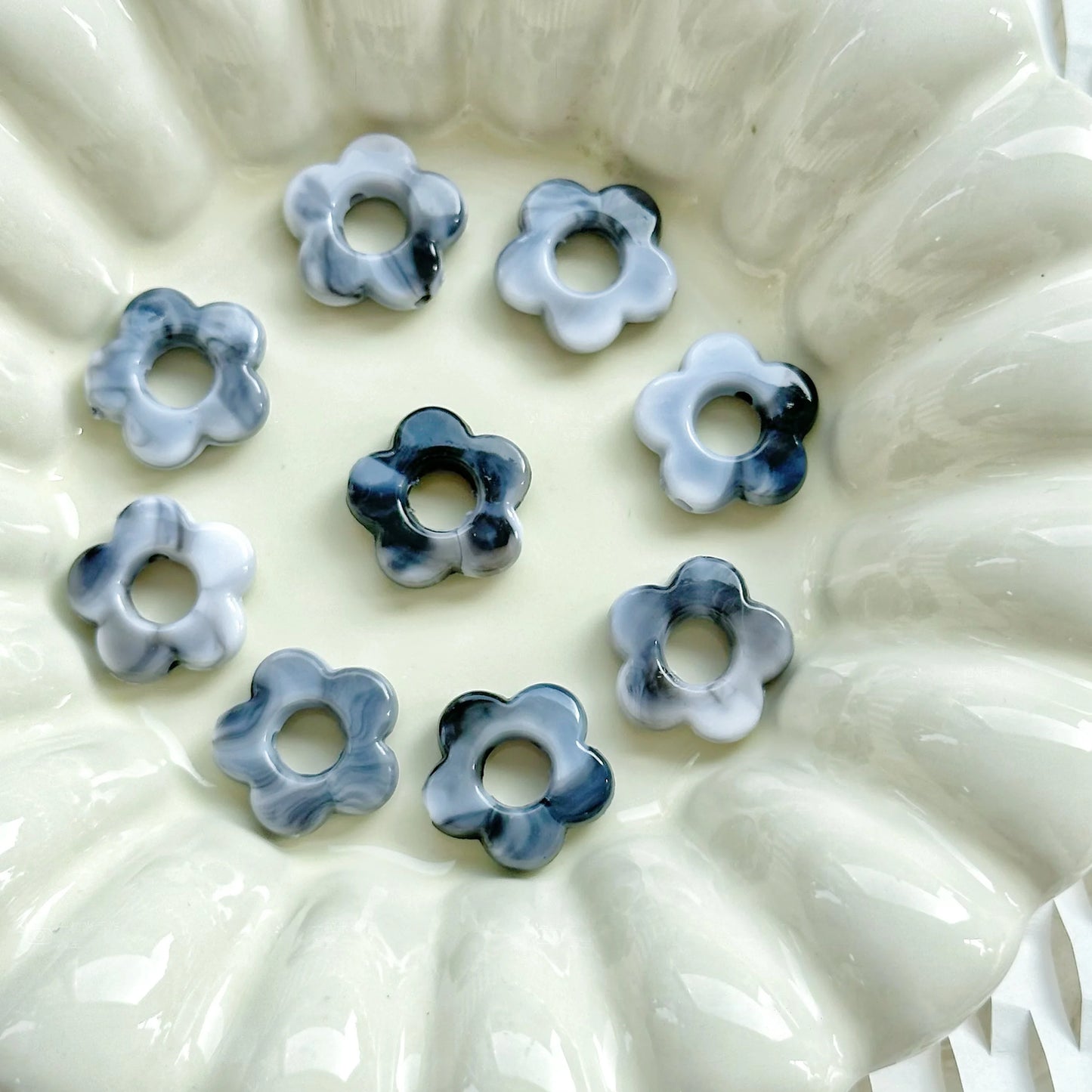 50pc 14mm Acrylic Multicolor Flower Beads For Hairpin Jewelry Making Accessories Resin Charms  Pendant DIY Handmade Material