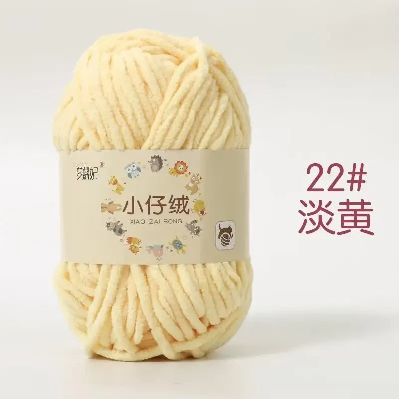 50g Thick Velvet Yarn, Handmade DIY Knitting Yarn, Wool Thread, Baby Scarf and Hat, Soft Chenille Yarn for Knitting