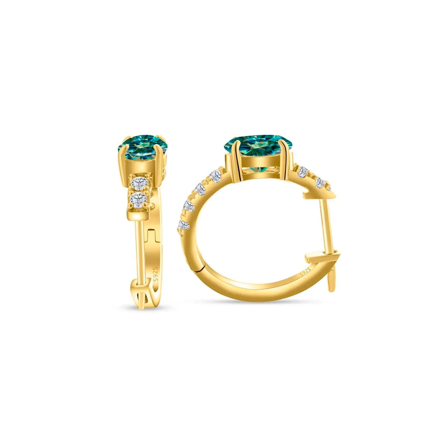 D Color 1ct Moissanite Oval Hoop Earrings – S925 Sterling Silver, VVS1, Excellent Cut