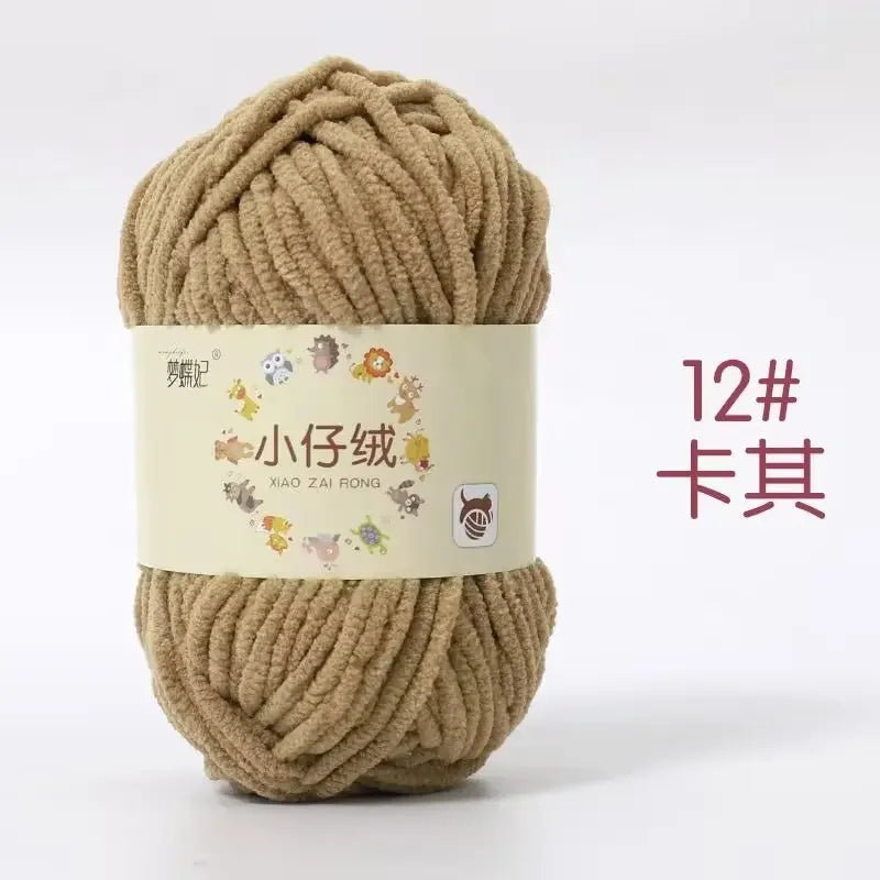 50g Thick Velvet Yarn, Handmade DIY Knitting Yarn, Wool Thread, Baby Scarf and Hat, Soft Chenille Yarn for Knitting