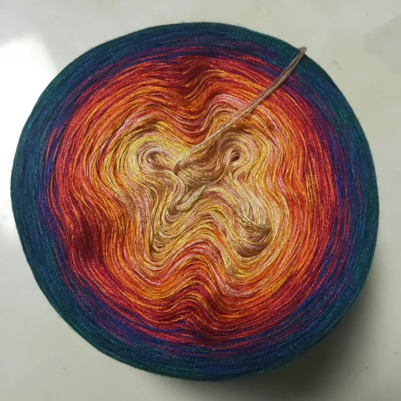 300g Rainbow Gradient Color Cake Yarn Organic Cotton Blend Yarn Segmented splicing line DIY Scarf Shawl Skirt Wool Yarn Crochet