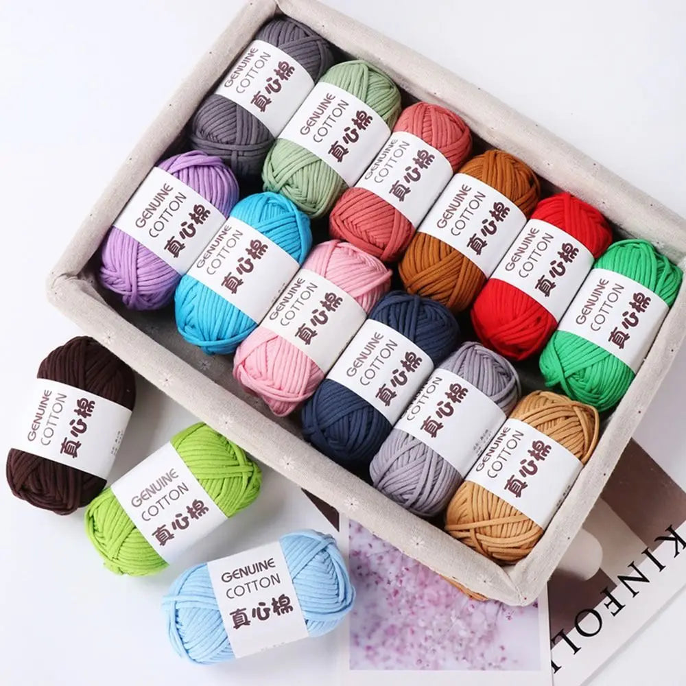 50g Cotton Yarn Beginner Crochet Yarn Easy To Use Cotton Yarn for Hand Knitting Weaving DIY Scarves Blankets Hat Clothes