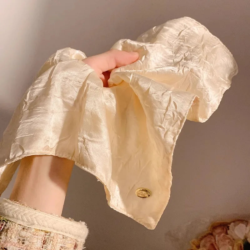 1/2pcs Satin square scrunchie, French high-end feel, large square hair tie, headband accessory