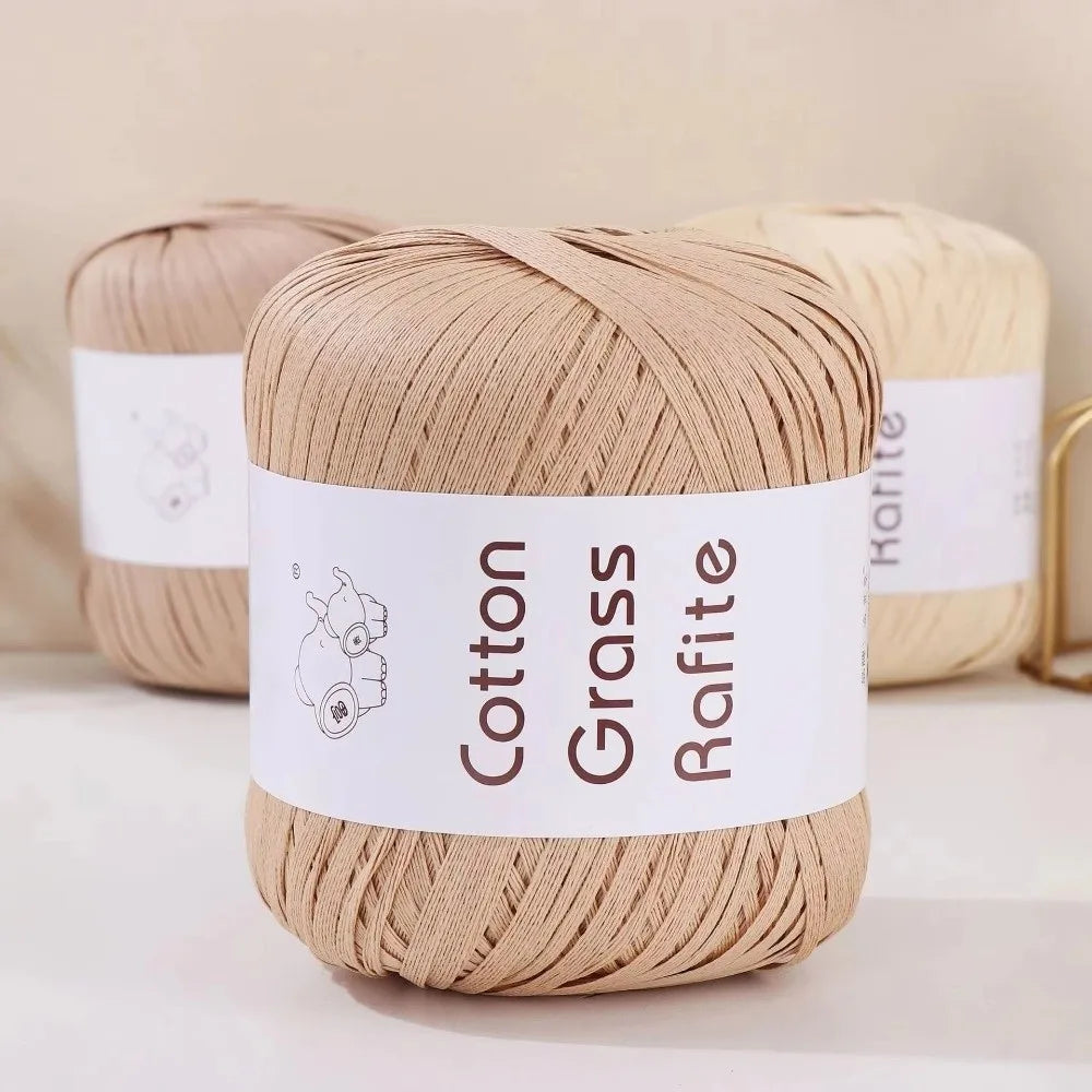 New Multicolour Rafia Yarn DIY Hand-Knitted Crocheting Paper Threads Raffia Straw Yarn Knitting