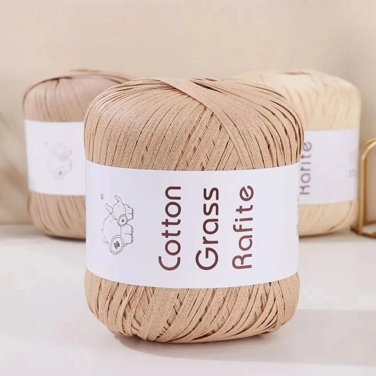 New Multicolour Rafia Yarn DIY Hand-Knitted Crocheting Paper Threads Raffia Straw Yarn Knitting