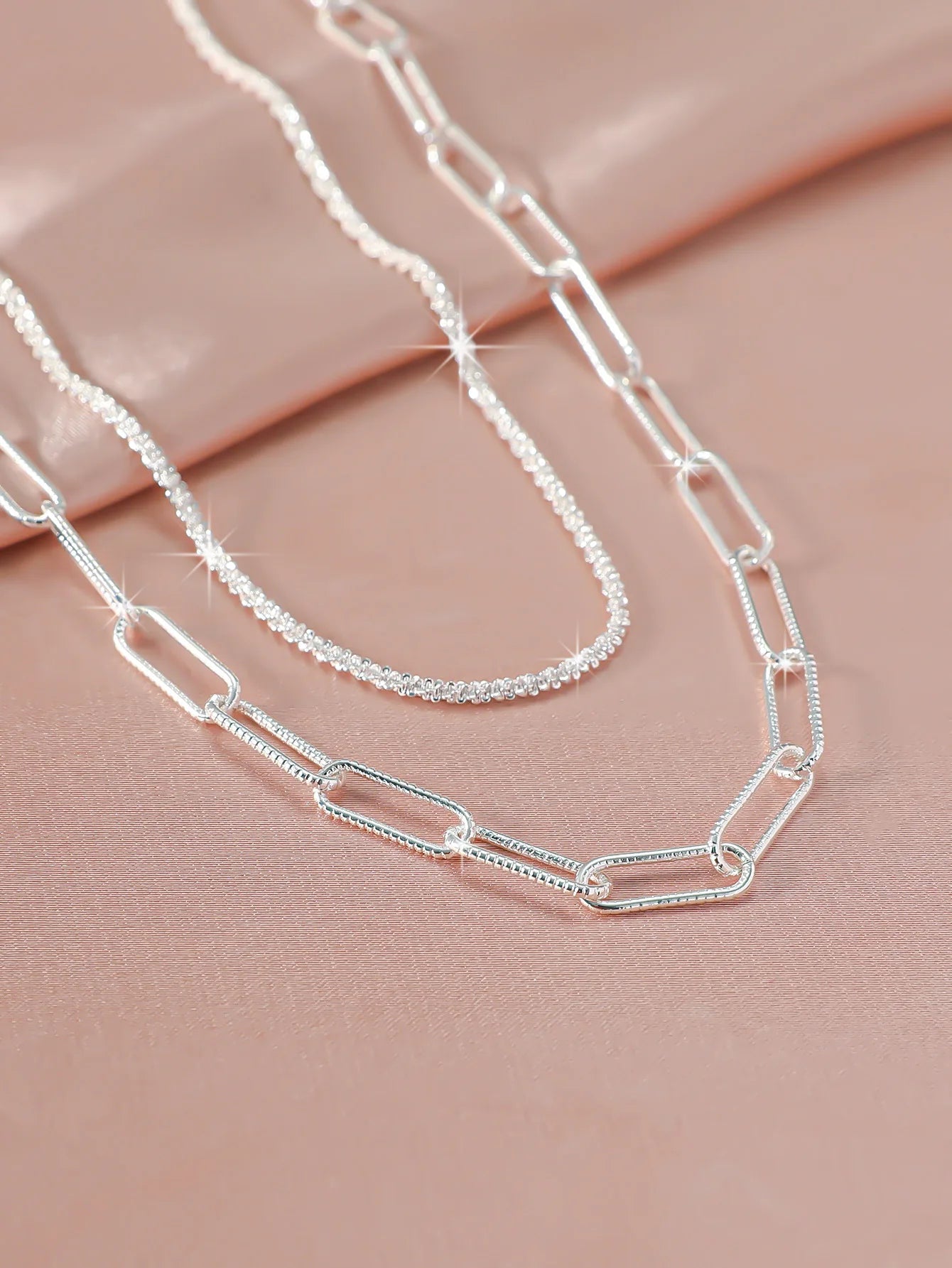 Fashion Simple Sparkling Necklace For Women Silver Color Clavicle Chain Choker Necklace Female Korean Wedding Party Jewelry Gift