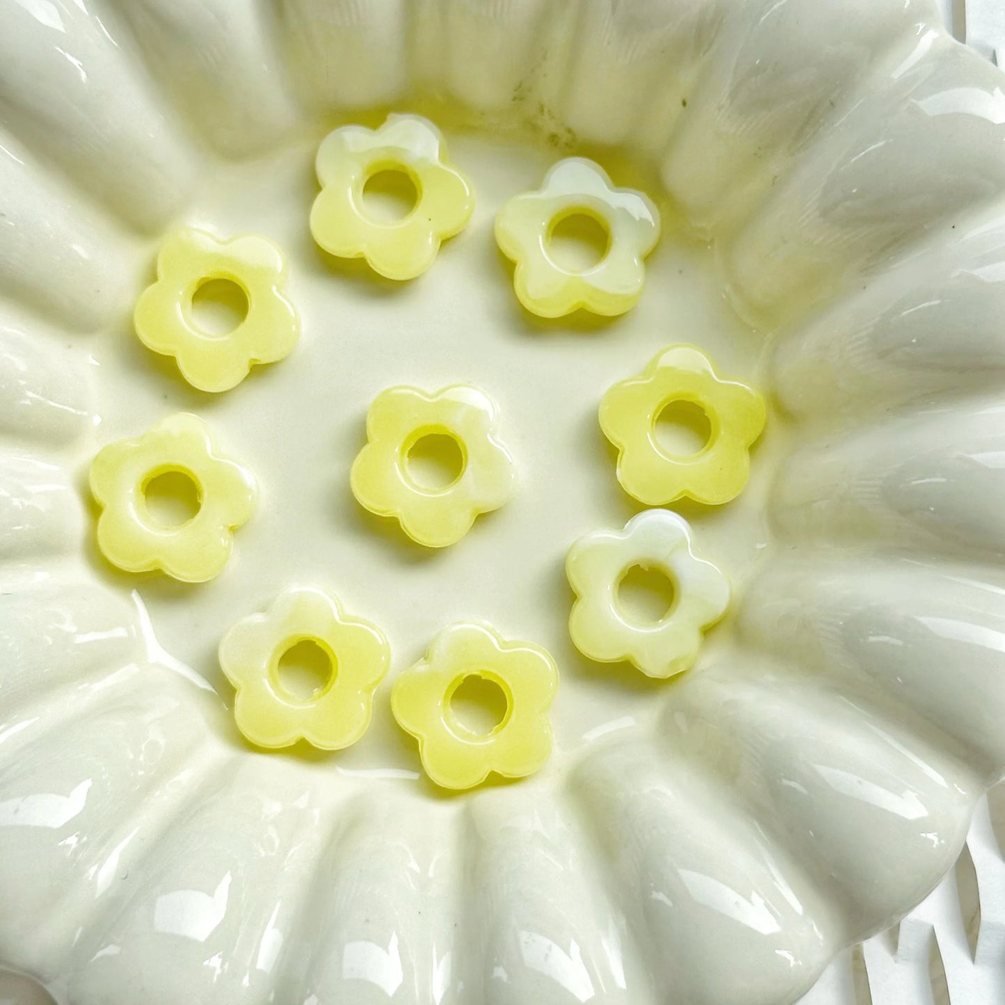 50pc 14mm Acrylic Multicolor Flower Beads For Hairpin Jewelry Making Accessories Resin Charms  Pendant DIY Handmade Material