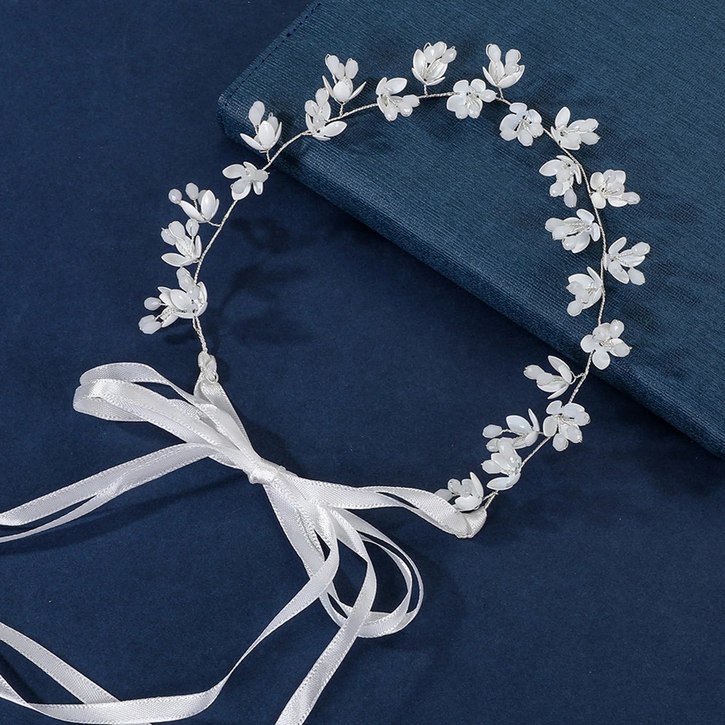 Gold & Silver Leaf Bridal Hairpiece – Faux Pearl Wedding Headband