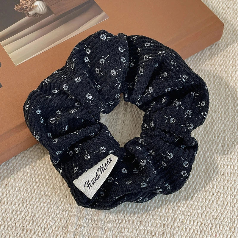 2025 Winter Korea Retro Corduroy Scrunchie Women Girl Elastic Hair Rubber Band Accessories Tie Hair Ring Rope Headdress Headwear