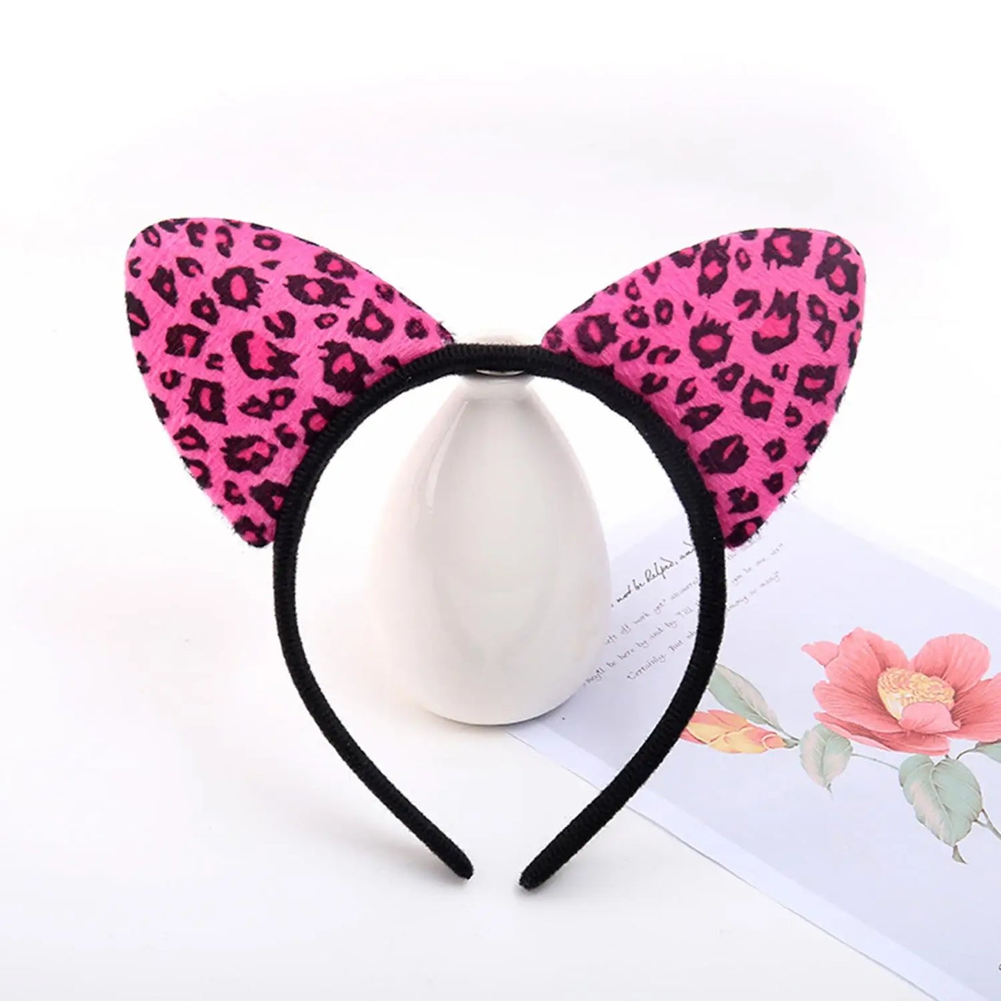 Vintage Leopard Print Cat Ears Headband For Girls Women Cute Cat Ears Hair Hoop Hairband Kid Hair Accessories Headwear