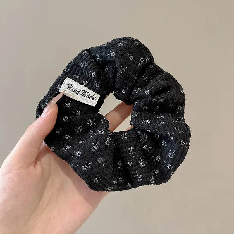 2025 Winter Korea Retro Corduroy Scrunchie Women Girl Elastic Hair Rubber Band Accessories Tie Hair Ring Rope Headdress Headwear