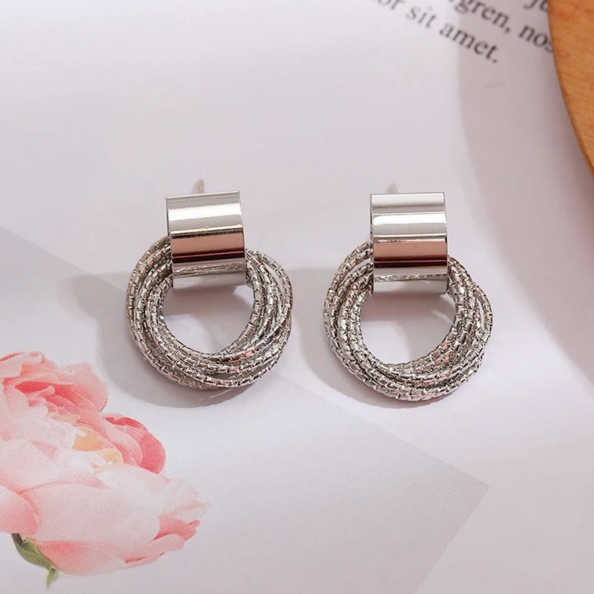 Layered Hoop Drop Earrings – Women’s Fashion Metal Jewelry