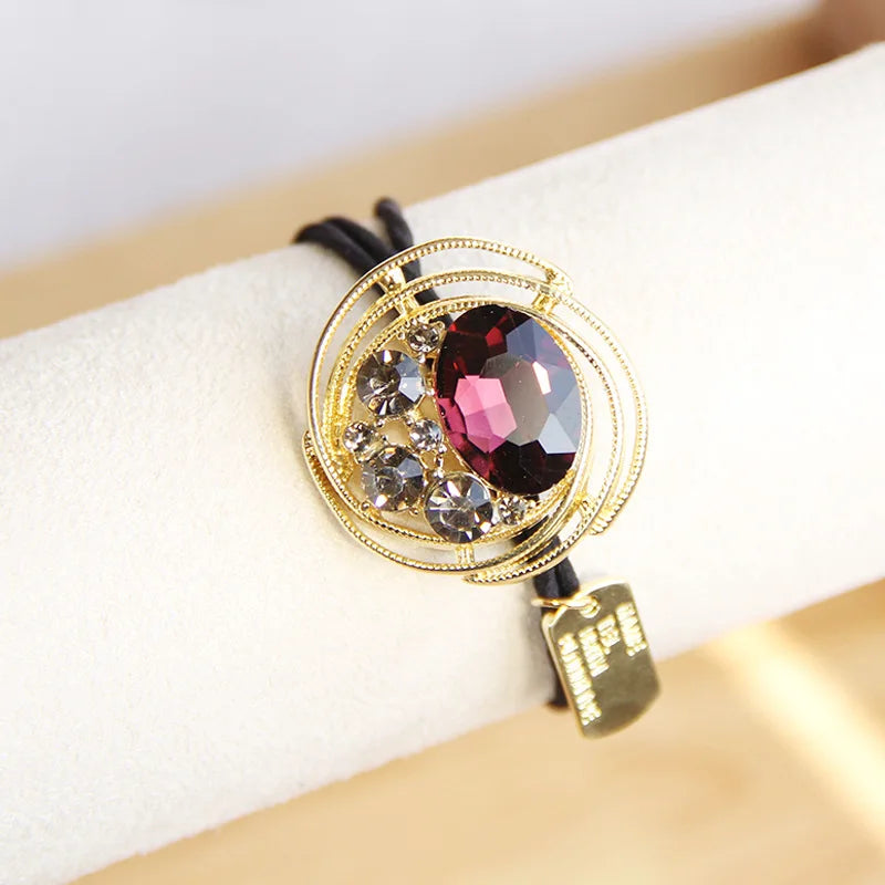 Korean Style Rhinestone & Alloy Decorative Elastic Hair Bands – Fashion Hair Ropes for Women