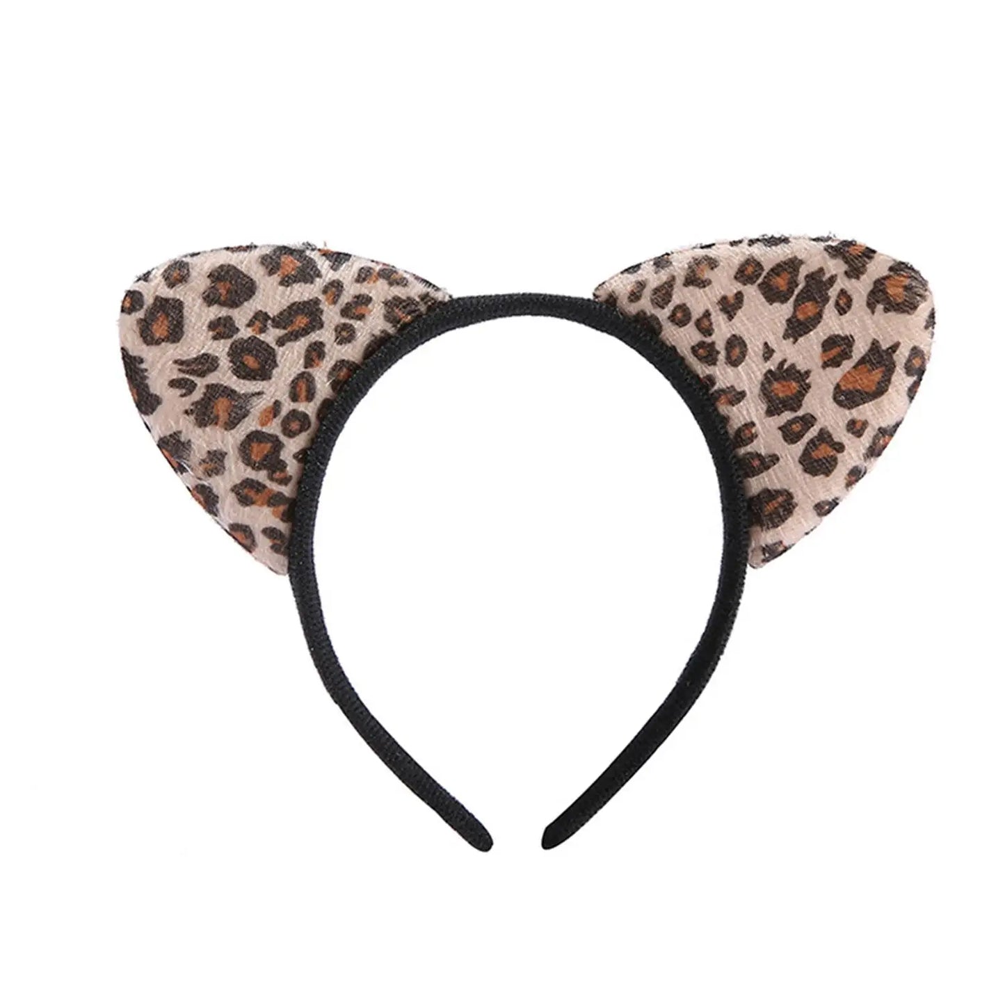 Vintage Leopard Print Cat Ears Headband For Girls Women Cute Cat Ears Hair Hoop Hairband Kid Hair Accessories Headwear