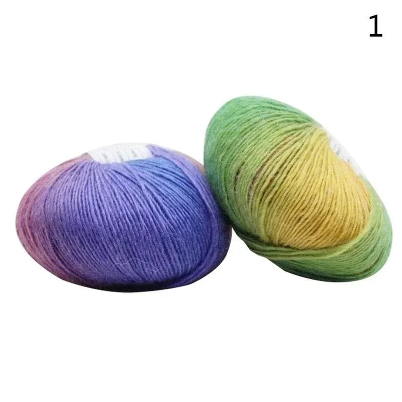 1 Rolls 50g/ball Rainbow Yarn Wool Crochet Yarn Fancy Lana Knitting Yarn Croche Laine Hand Knitting Colorful Soft Fine